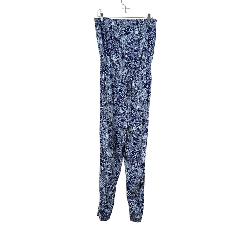 LILLY PULITZER for Target L blue white strapless blue white upstream jumpsuit - Picture 2 of 5